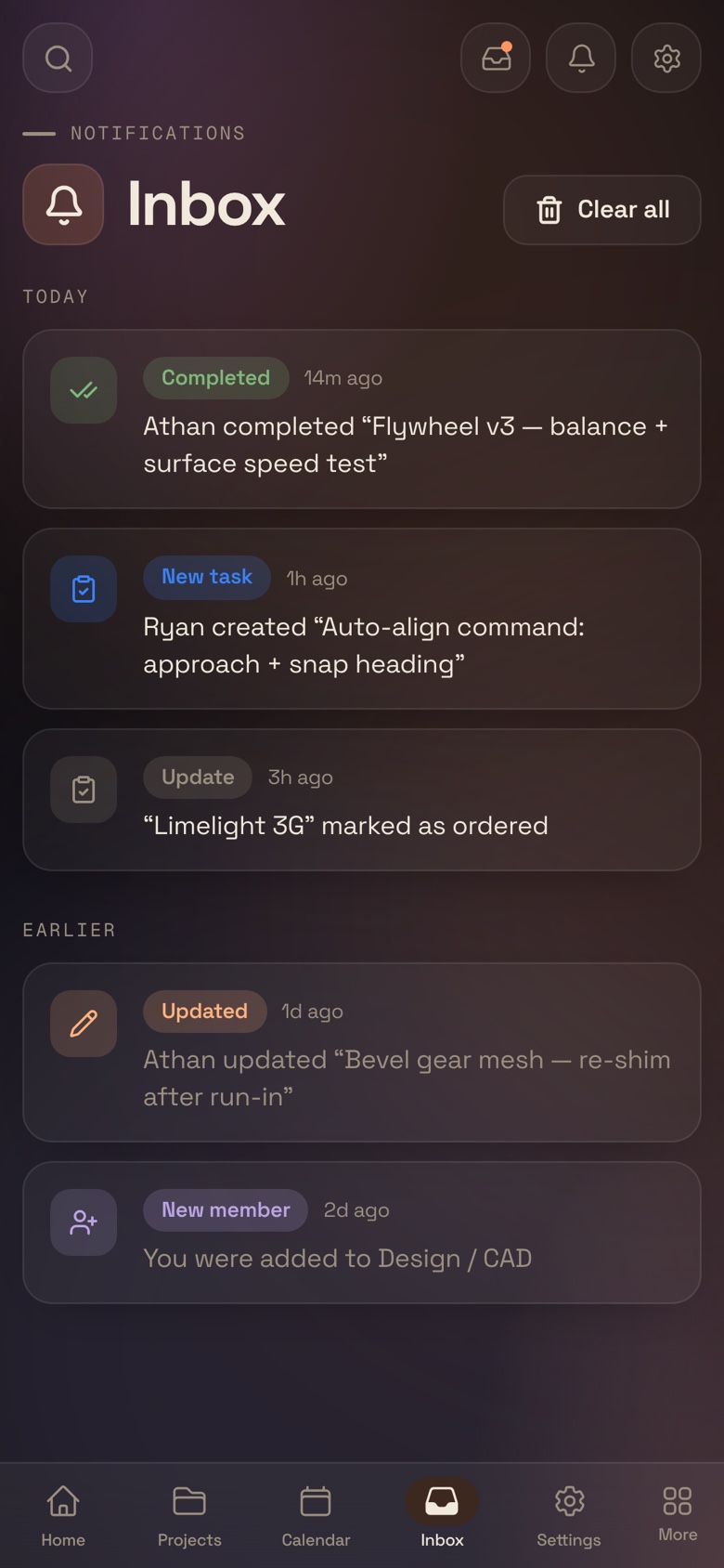 Inbox on mobile